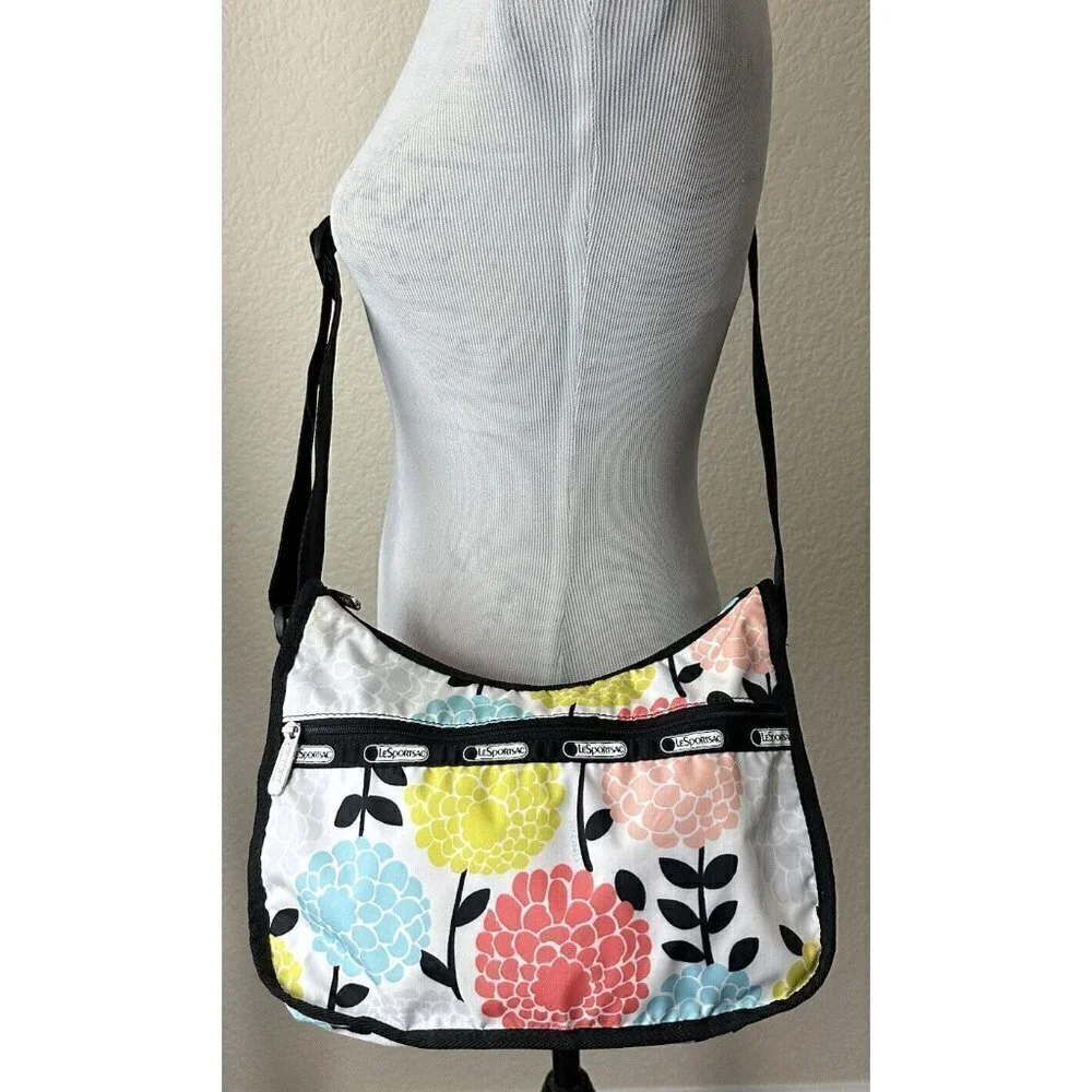 Lesportsac Everyday Crossbody Bag Floral Nylon Colorful Handbag Purse‎